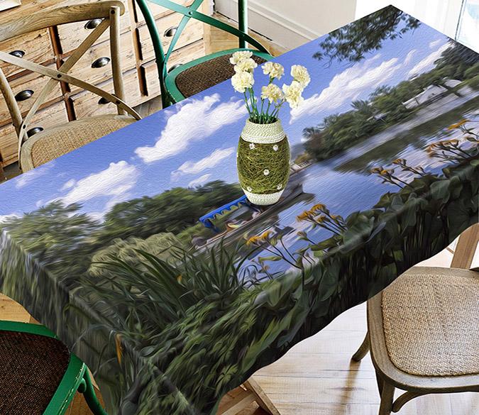 3D Lake Painting 583 Tablecloths Wallpaper AJ Wallpaper 