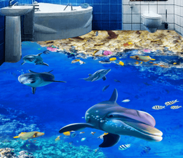 3D Coral And Fish Floor Mural Wallpaper AJ Wallpaper 2 