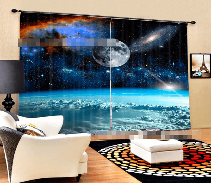 3D Space Scenery 2028 Curtains Drapes Wallpaper AJ Wallpaper 