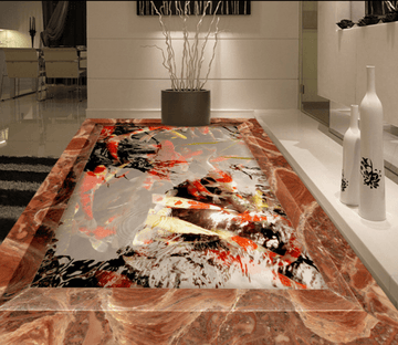 3D Goldfish Pond 171 Floor Mural Wallpaper AJ Wallpaper 2 