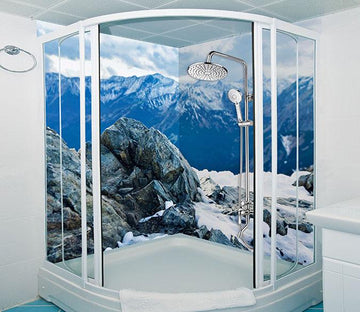 3D Snow Mountain Stones 75 Bathroom Wallpaper Wallpaper AJ Wallpaper 