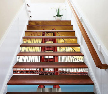 3D San Francisco Golden Gate Bridge 1042 Stair Risers Wallpaper AJ Wallpaper 