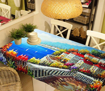3D Oil Painting Seaside Town 299 Tablecloths Wallpaper AJ Wallpaper 