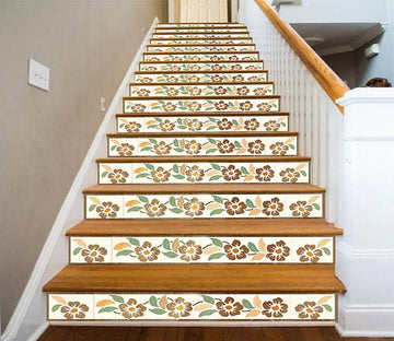 3D Tile Flower Pattern 1674 Stair Risers Wallpaper AJ Wallpaper 