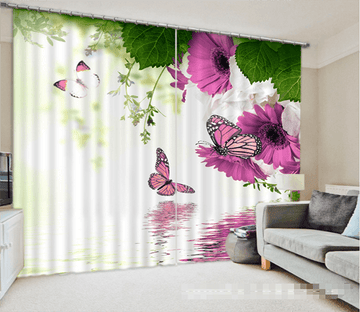 3D Flowers And Butterflies 1073 Curtains Drapes Wallpaper AJ Wallpaper 