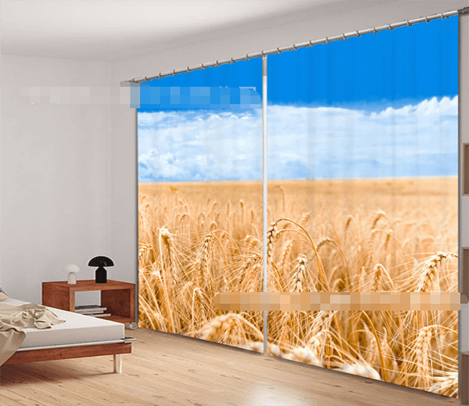 3D Vast Wheat Field 2169 Curtains Drapes Wallpaper AJ Wallpaper 