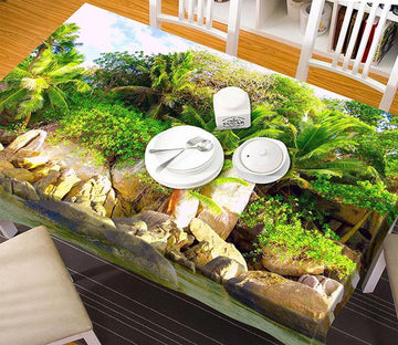 3D Seaside Stones Trees 43 Tablecloths Wallpaper AJ Wallpaper 