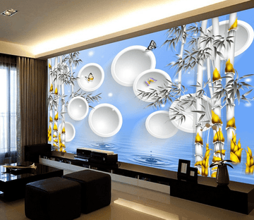 Bamboos And Butterflies Wallpaper AJ Wallpaper 