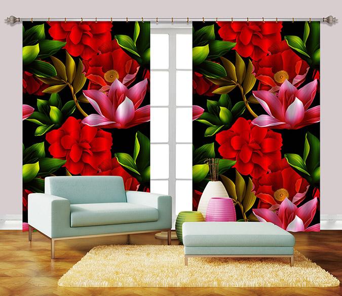 3D Bright Flowers 2323 Curtains Drapes Wallpaper AJ Wallpaper 