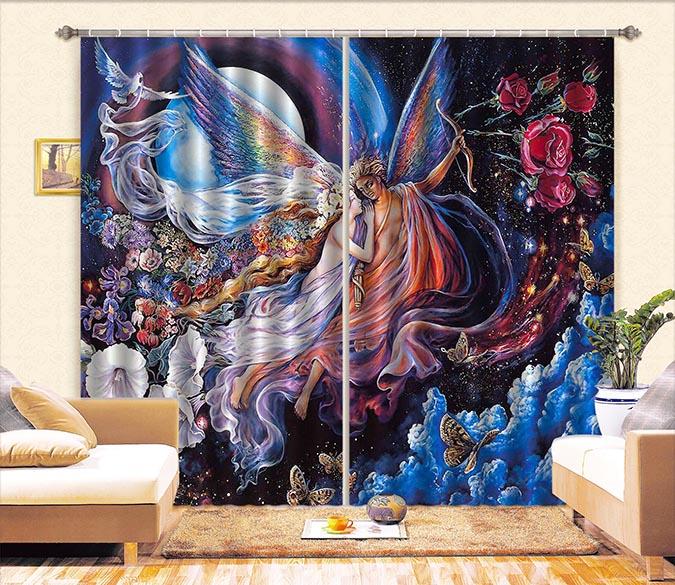 3D Angel Couple 2384 Curtains Drapes Wallpaper AJ Wallpaper 
