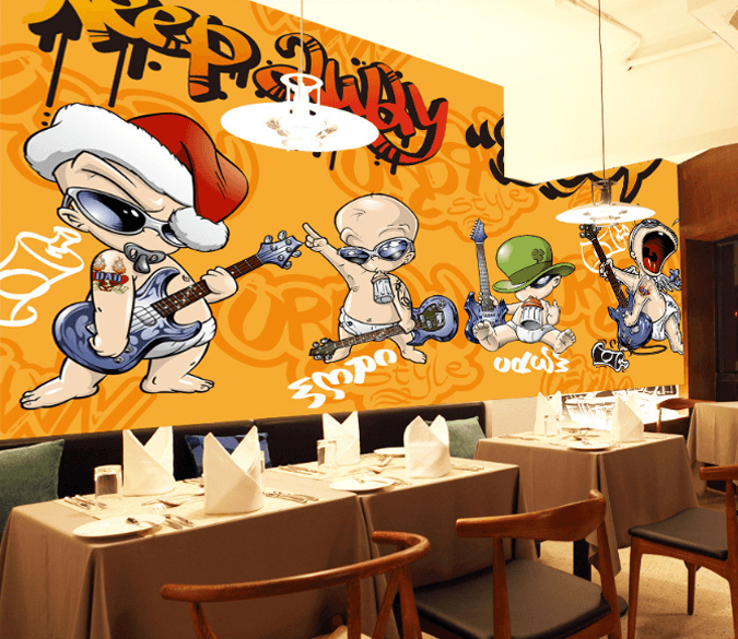 3D Children's Guitar 081 Wallpaper AJ Wallpaper 