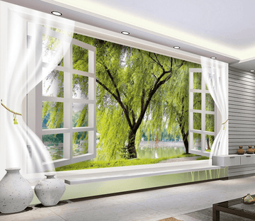 Window Willow Trees Wallpaper AJ Wallpaper 