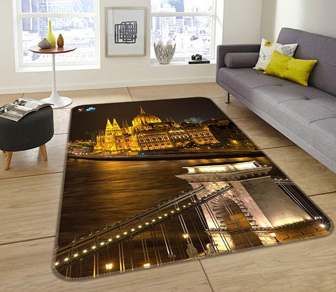 3D European City Night View 137 Non Slip Rug Mat Mat AJ Creativity Home 