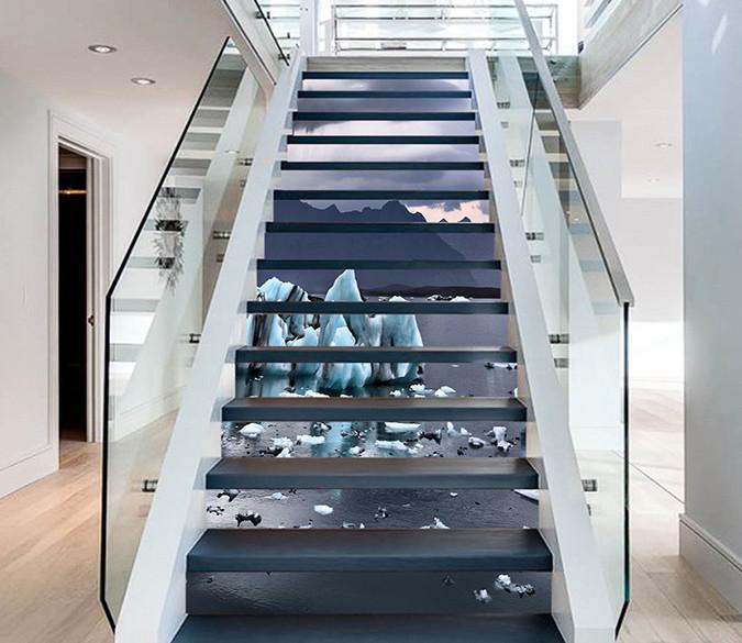 3D Icing Lake Scenery 879 Stair Risers Wallpaper AJ Wallpaper 