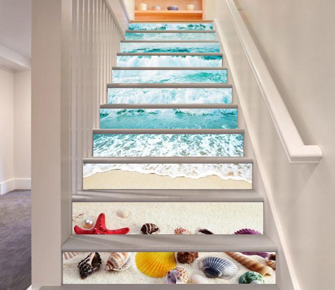 3D Beach Treasures 60 Stair Risers Wallpaper AJ Wallpaper 