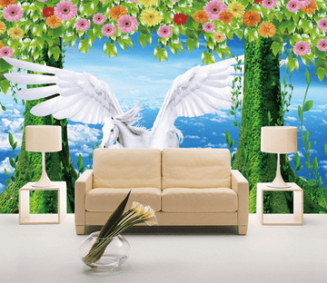 White Flying Horse Wallpaper AJ Wallpaper 