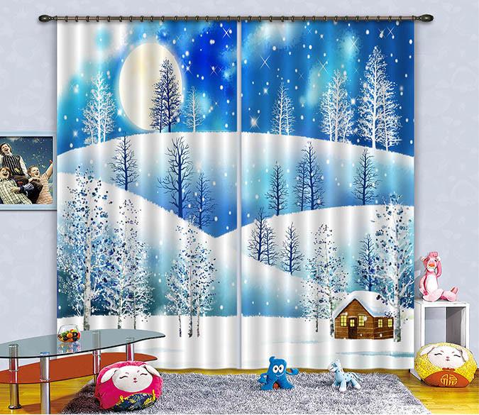 3D Shiny Snow Scenery 64 Curtains Drapes Wallpaper AJ Wallpaper 