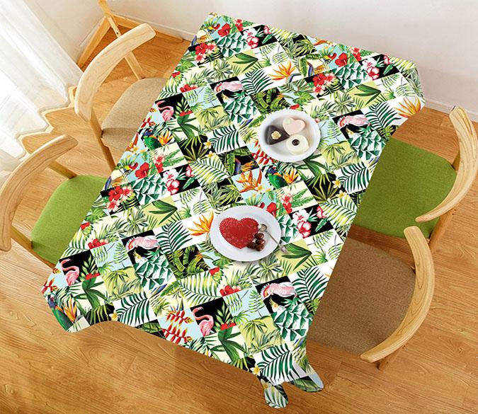 3D Flowers Leaves Birds 333 Tablecloths Wallpaper AJ Wallpaper 