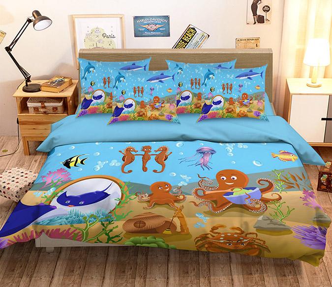 3D Lovely Ocean World 138 Bed Pillowcases Quilt Wallpaper AJ Wallpaper 