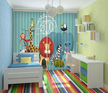3D Animals Pattern 535 Curtains Drapes Wallpaper AJ Wallpaper 