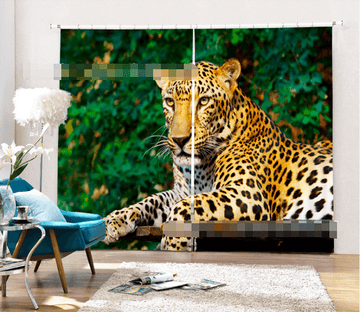 3D Resting Leopard 2138 Curtains Drapes Wallpaper AJ Wallpaper 