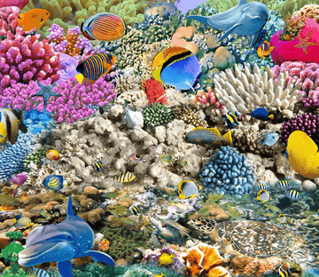 3D Bright Colorful Sea Floor Mural Wallpaper AJ Wallpaper 2 