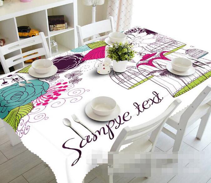 3D Bird Cage Pattern 887 Tablecloths Wallpaper AJ Wallpaper 
