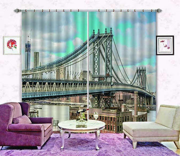3D Manhattan Bridge 424 Beach Curtains Drapes Wallpaper AJ Wallpaper 