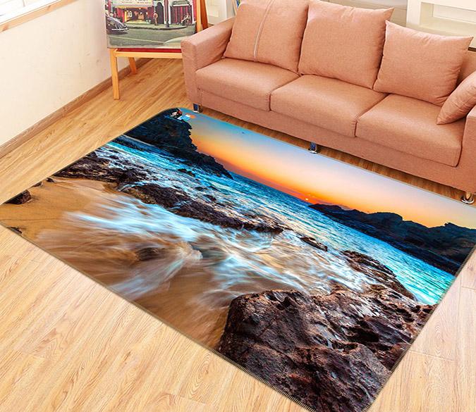 3D Pretty Sea Sunset 228 Non Slip Rug Mat Mat AJ Creativity Home 