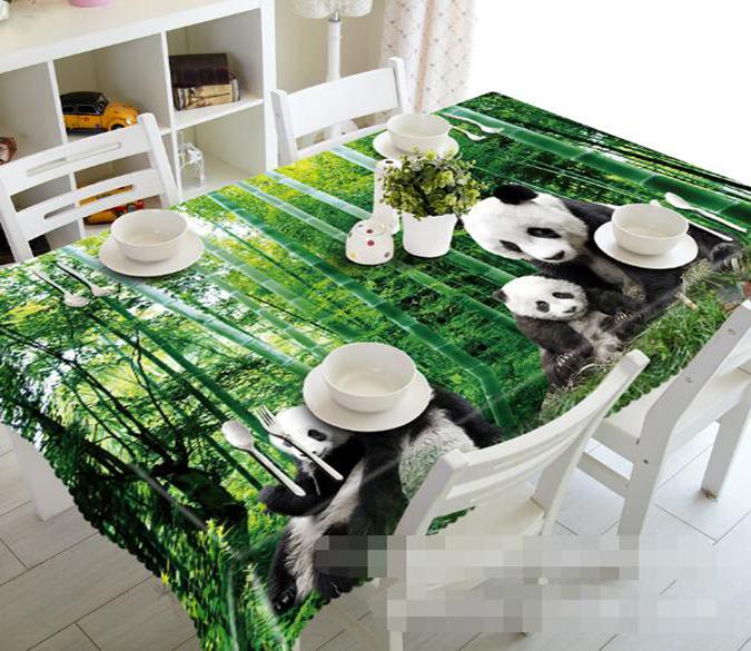 3D Bamboo Forest Pandas 1136 Tablecloths Wallpaper AJ Wallpaper 