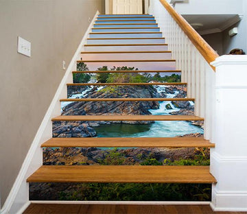 3D River Confluence 864 Stair Risers Wallpaper AJ Wallpaper 
