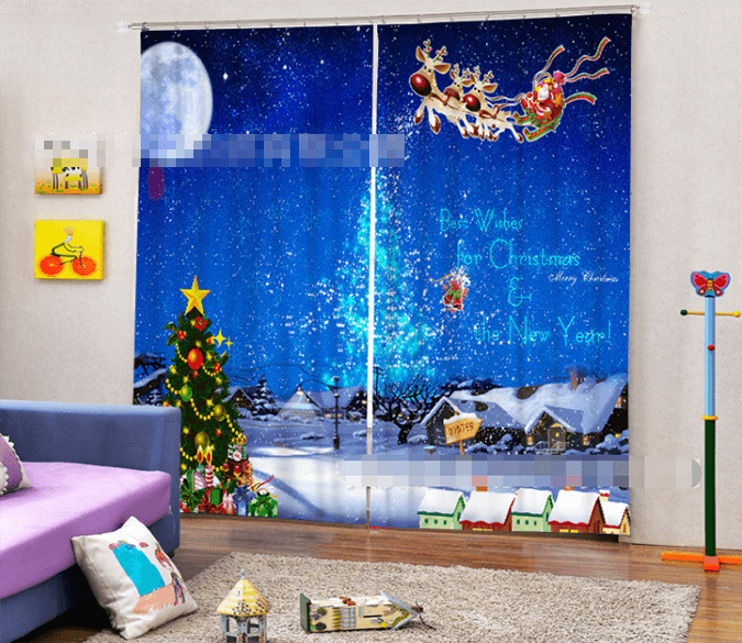 3D Beautiful Christmas 1357 Curtains Drapes Wallpaper AJ Wallpaper 