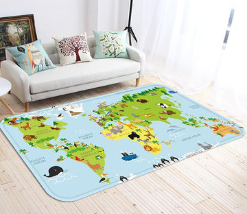 3D Lovely World Map 88 Non Slip Rug Mat Mat AJ Creativity Home 