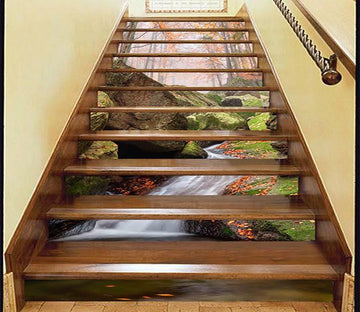 3D Rocks Flowing Stream 841 Stair Risers Wallpaper AJ Wallpaper 