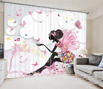 3D Butterflies Girl 937 Curtains Drapes Wallpaper AJ Wallpaper 
