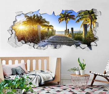 3D Beach Scenery 344 Broken Wall Murals Wallpaper AJ Wallpaper 