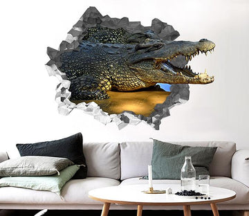 3D Big Crocodile 190 Broken Wall Murals Wallpaper AJ Wallpaper 