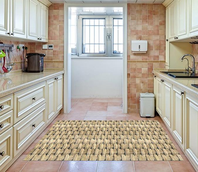 3D Rattan Weave Pattern 149 Kitchen Mat Floor Mural Wallpaper AJ Wallpaper 