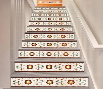 3D Pretty Flower Pattern 1658 Stair Risers Wallpaper AJ Wallpaper 