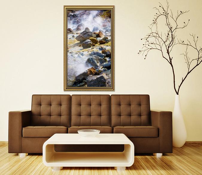 3D Mountain Fog 095 Fake Framed Print Painting Wallpaper AJ Creativity Home 