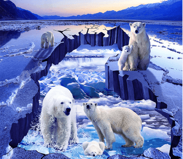 3D Polar Bears Floor Mural Wallpaper AJ Wallpaper 2 