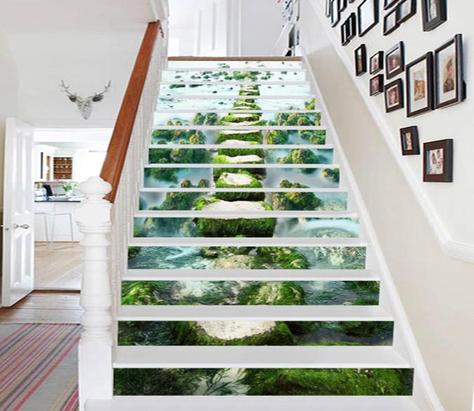 3D Seaside Stones Road 589 Stair Risers Wallpaper AJ Wallpaper 