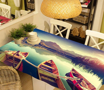 3D Lake Boats 360 Tablecloths Wallpaper AJ Wallpaper 