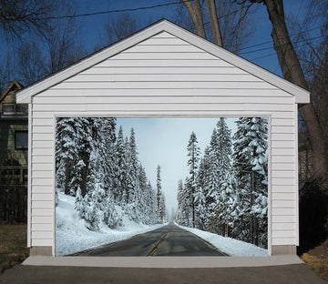 3D Snow Forest Road 160 Garage Door Mural Wallpaper AJ Wallpaper 