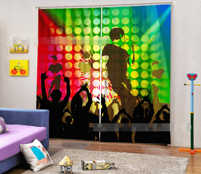 3D Lively Concert 2096 Curtains Drapes Wallpaper AJ Wallpaper 