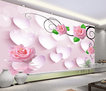 Romantic Pink Flowers Wallpaper AJ Wallpaper 