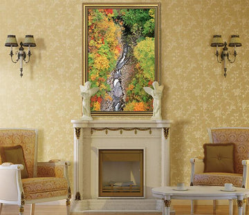 3D Small Stream 008 Fake Framed Print Painting Wallpaper AJ Creativity Home 
