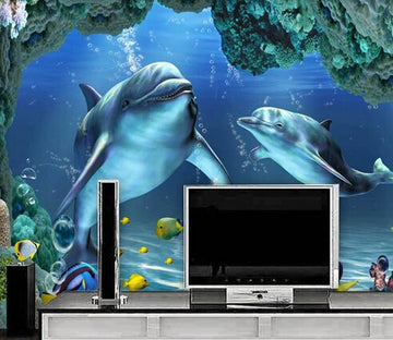 Swimming Dolphins 1 Wallpaper AJ Wallpaper 