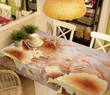 3D Lotus Flowers Pattern 201 Tablecloths Wallpaper AJ Wallpaper 