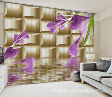 3D Squares And Flowers 1331 Curtains Drapes Wallpaper AJ Wallpaper 
